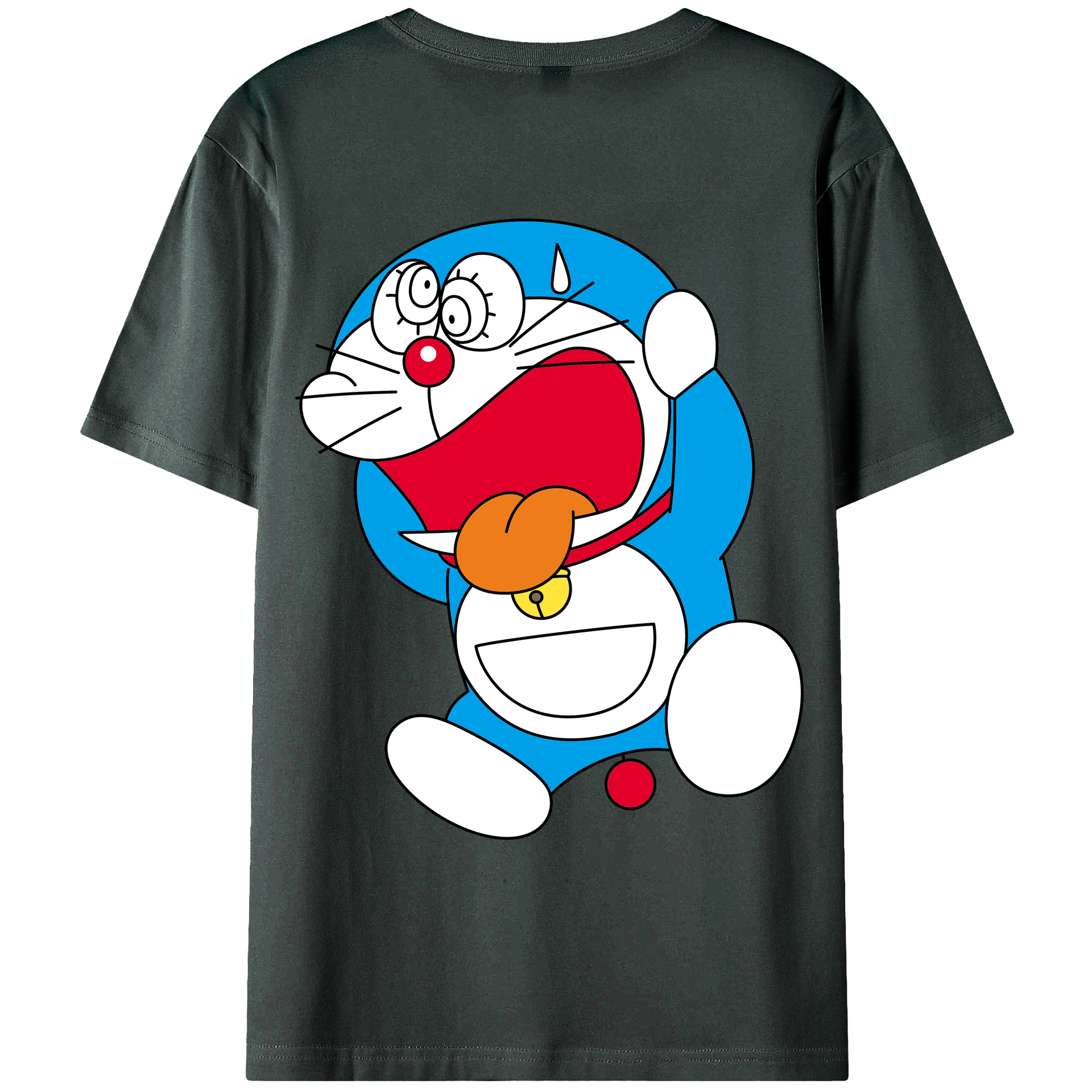 （画像用） ドラえもん Doraemon 綿100％ メンズ半袖Tシャツ（バックプリント） 通気性